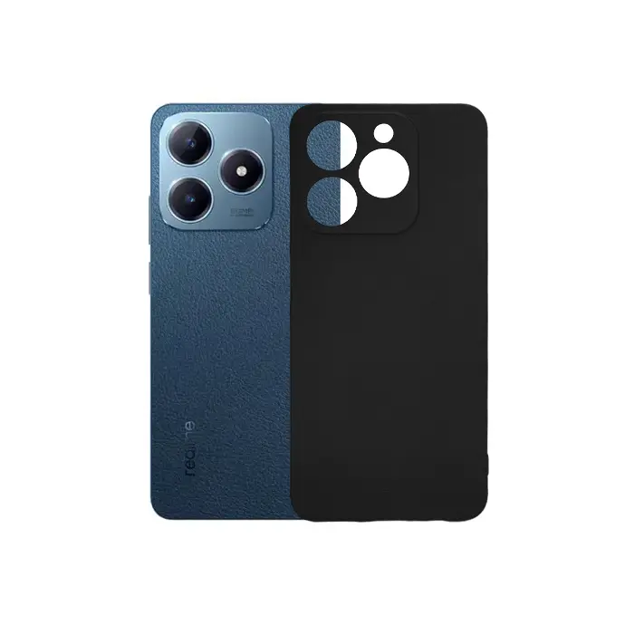 Oppo Realme C63|Realme C61 Matte Soft Silicone Paper Back Case (Black)
