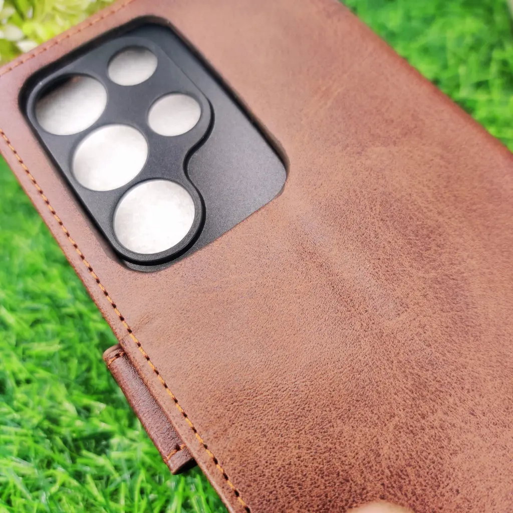 iTel S26 Ultra NMT Premium Luxuary Leather Book Case (Dark Brown)