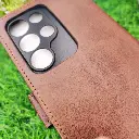 iTel S26 Ultra NMT Premium Luxuary Leather Book Case (Dark Brown)