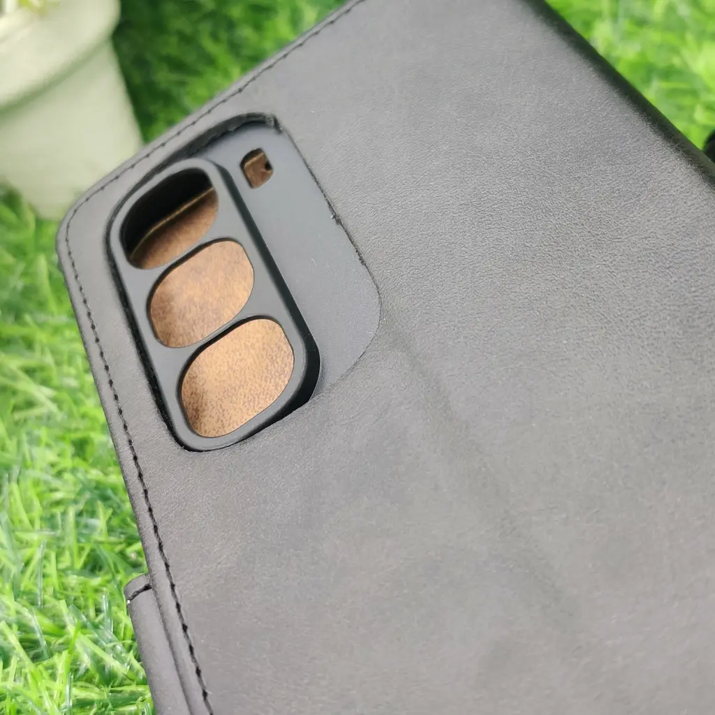 Infinix Hot 60 Pro 4G NMT Premium Luxuary Leather Book Case (Black)