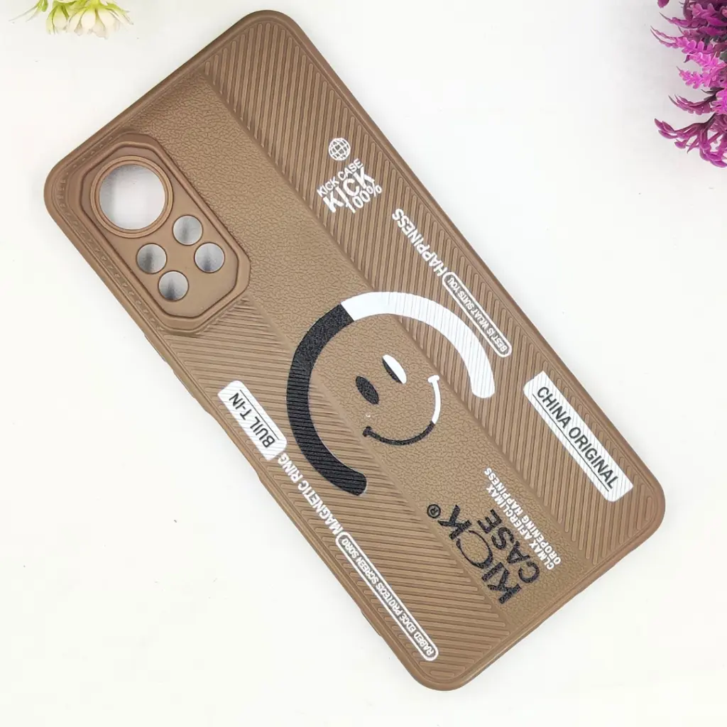 Infinix Note 11 & Note 12 G88 Soft Silicone Kick Case Printed Mobile Back Case (Brown)