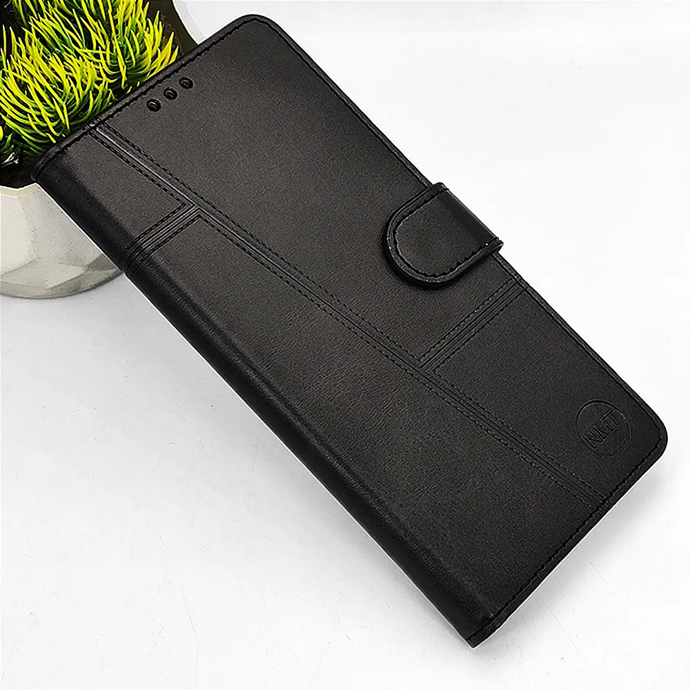 Vivo Y100|Y200E|V30 Lite 5G NMT Premium Luxuary Leather Book Case (Black)