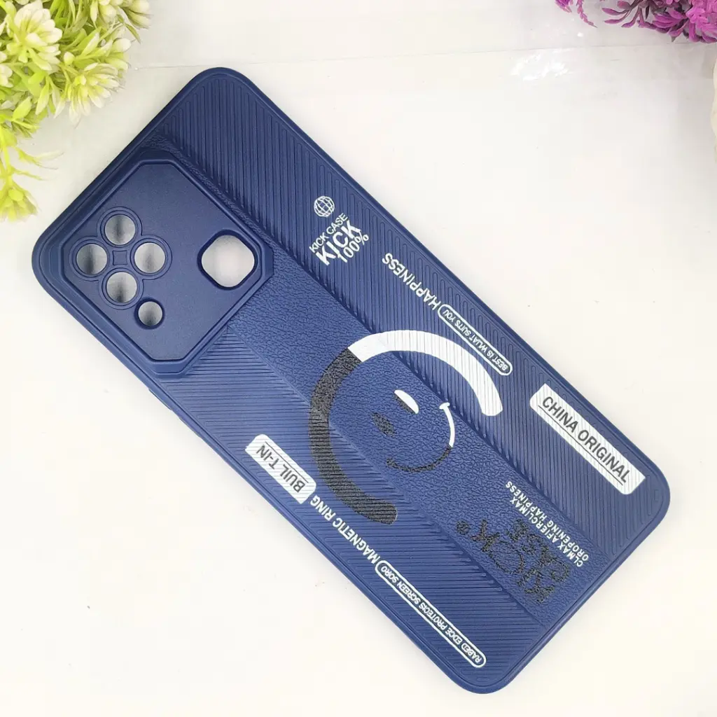 Infinix Hot 10S/Hot 10T Soft Silicone Kick Case Printed Mobile Back Case (Navy Blue)