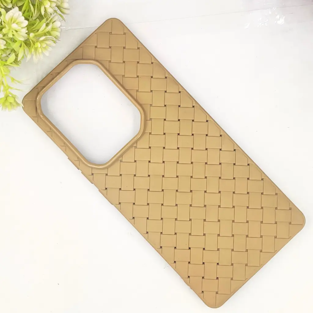 Infinix Note 50 Pro 4G|Note 50 4G Woven With Leather Feel Soft Silicone Back Case (Desert Titanium)