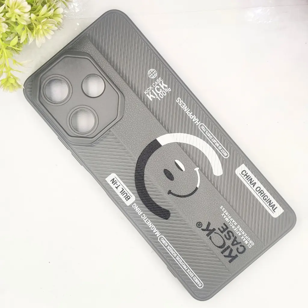 Infinix Hot 30 4G Soft Silicone Kick Case Printed Mobile Back Case (Gray)