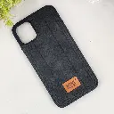 iPhone 11 MOUNT BLANC Lining Luxuray Leather Back Case (Black)