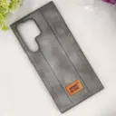 Samsung Galaxy S23 Ultra MOUNT BLANC Lining Luxuray Leather Back Case (Gray)