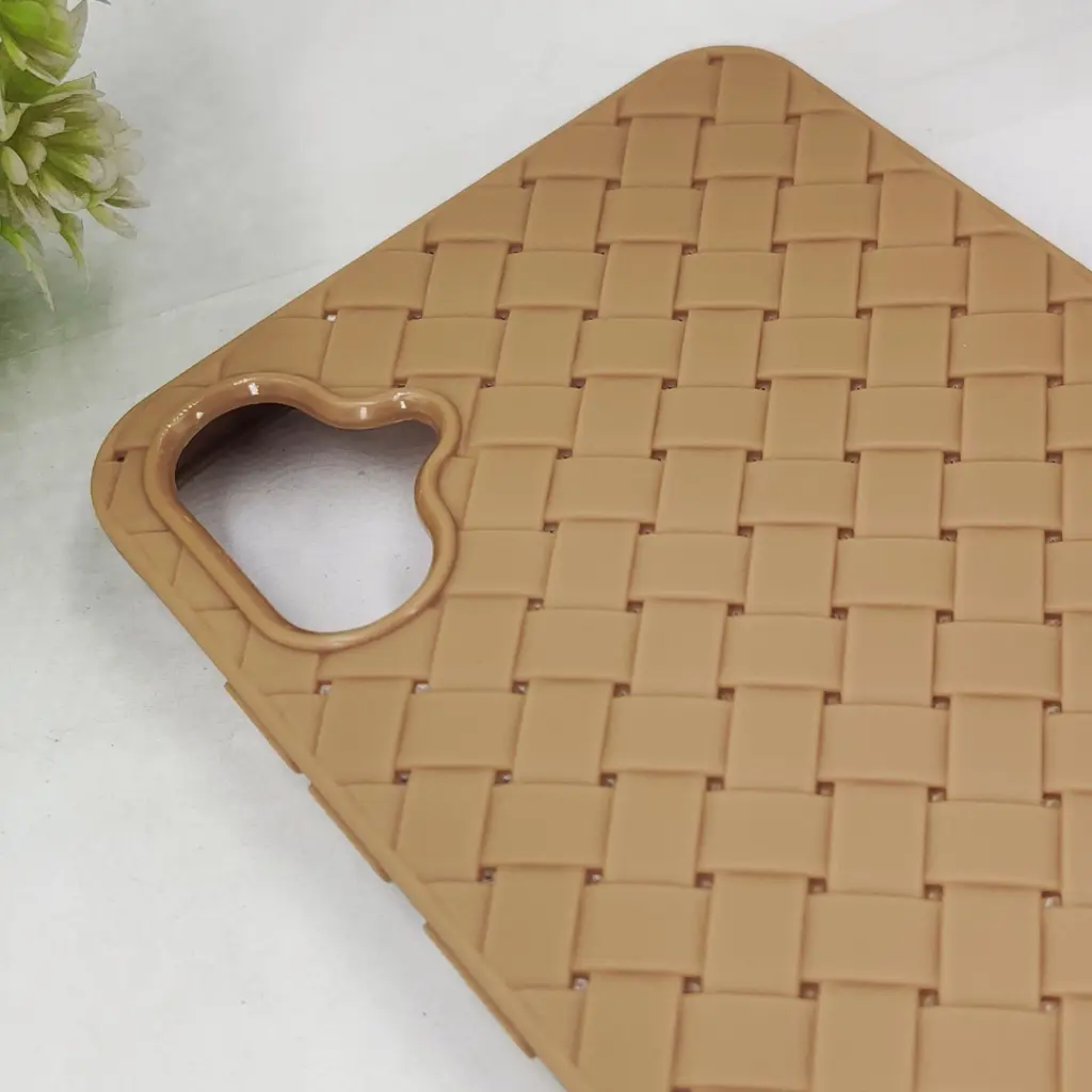 Samsung Galaxy A05 Woven With Leather Feel Soft Silicone Back Case (Desert Titanium)