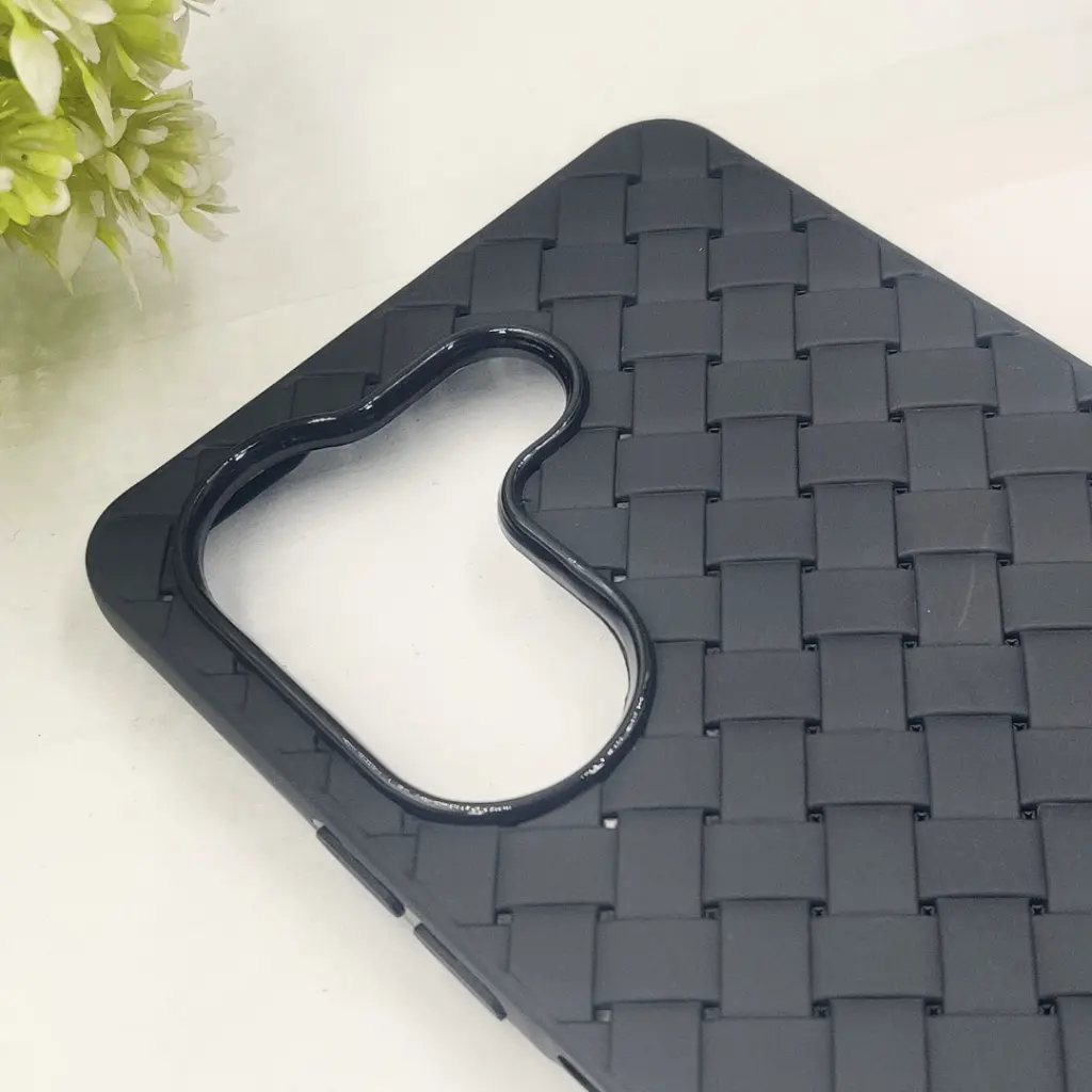 Tecno Camon 20|20 Pro Woven With Leather Feel Soft Silicone Back Case (Black)