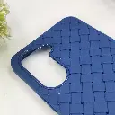 Vivo Y18 4G|Y03 4G Woven With Leather Feel Soft Silicone Back Case (Navy Blue)