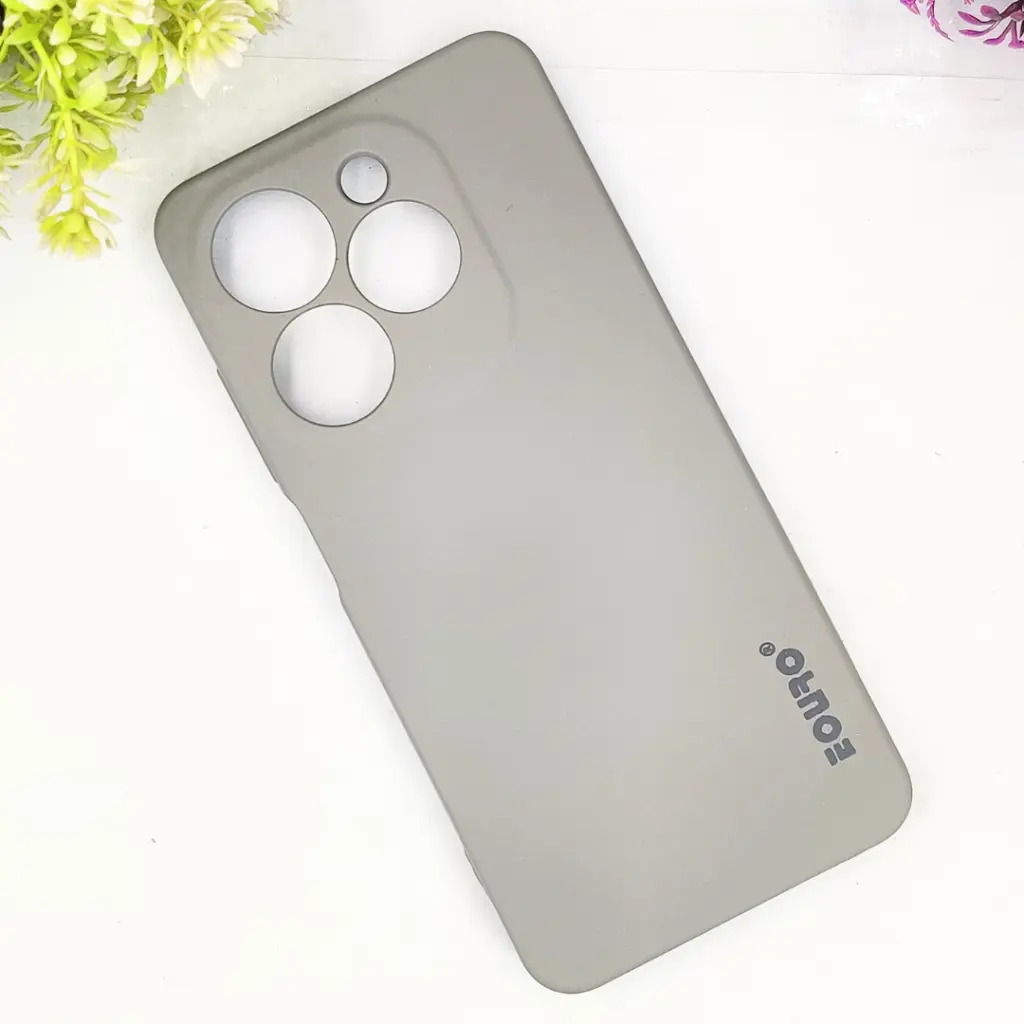 Infinix Hot 40i|Smart 8|Smart 8 Pro |Tecno Pop 8|Spark 20C|Spark 20 Eouro Official Soft Silky Back Case (Titanium)