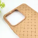 Huawei Honor X7C Woven With Leather Feel Soft Silicone Back Case (Desert Titanium)