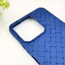 Huawei Honor X7C Woven With Leather Feel Soft Silicone Back Case (Navy Blue)