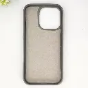 iPhone 13 Pro Max QAZAQSTAN 3D Lining Pattern Premium Leather Back Case (Gray)