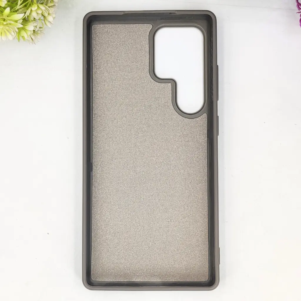 Samsung Galaxy S25 Ultra QAZAQSTAN 3D Lining Pattern Premium Leather Back Case (Gray)