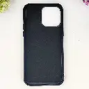 iPhone 14 Pro Max QAZAQSTAN 3D Lining Pattern Premium Leather Back Case (Black)