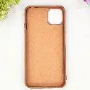 iPhone 11 Pro Max QAZAQSTAN 3D Lining Pattern Premium Leather Back Case (Brown)