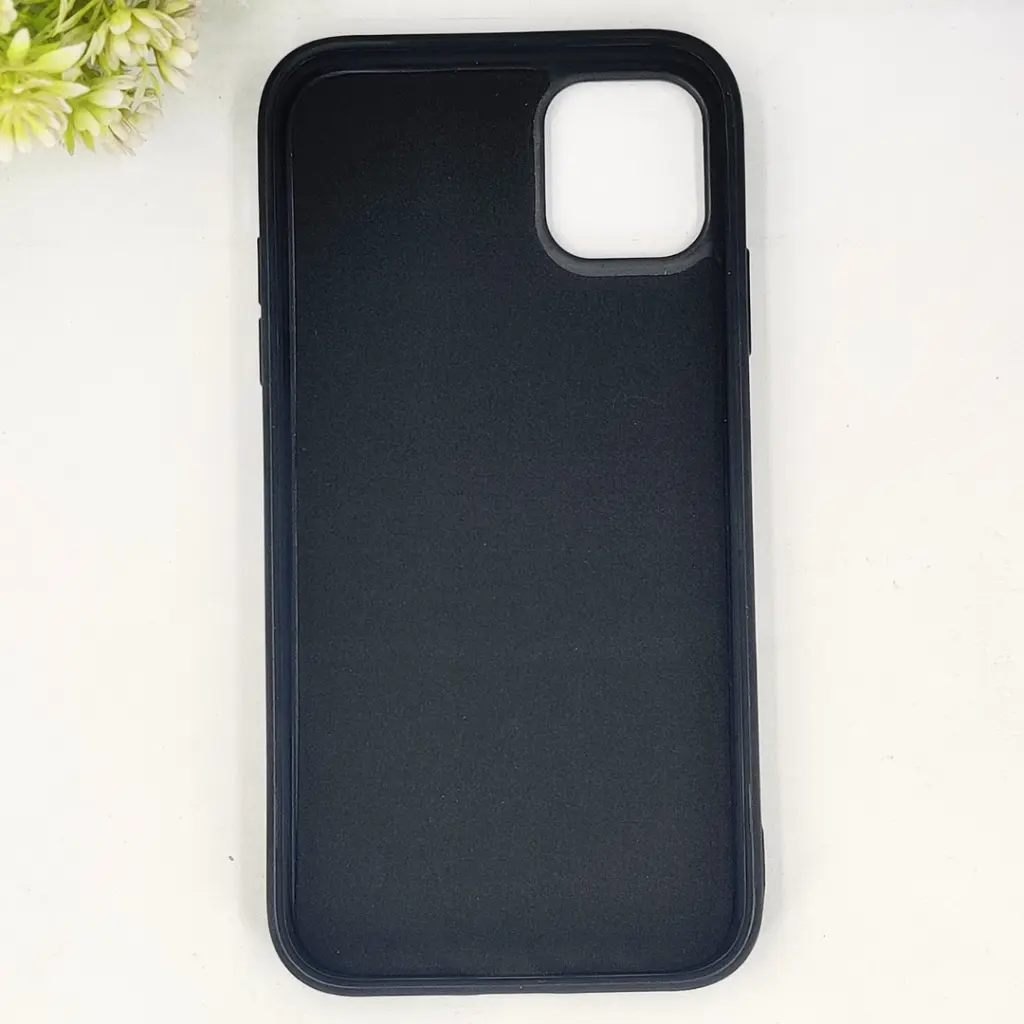  iPhone 11 QAZAQSTAN 3D Lining Pattern Premium Leather Back Case (Black)