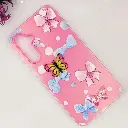 Samsung Galaxy A16 Soft Silicone Fancy Flowers And Butterfly design Mobile Back Case (Pink)