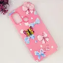 Infinix Hot 10 Play|Hot 11 Play Soft Silicone Fancy Flowers And Butterfly design Mobile Back Case (Pink) 