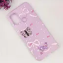 Infinix Hot 10 Play|Hot 11 Play Soft Silicone Fancy Flowers And Butterfly design Mobile Back Case (Light Purple)
