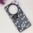Xaiomi Redmi A3|A3X Soft Silicone Fancy Flowers And Butterfly design Mobile Back Case (Gray)