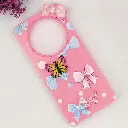 Xaiomi Redmi 14C|Poco C75 Soft Silicone Fancy Flowers And Butterfly design Mobile Back Case (Pink)