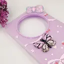 Xaiomi Redmi 14C|Poco C75 Soft Silicone Fancy Flowers And Butterfly design Mobile Back Case (Light Purple)