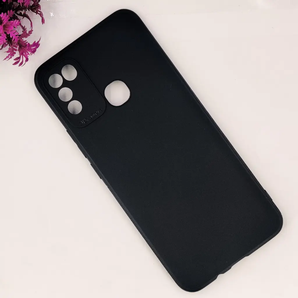 Infinix Hot 10 Play|Hot 11 Play|Hot 9 Play Matte Soft Silicone Paper Back Case (Black)