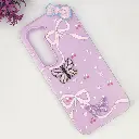 Infinix HOT 60 Pro 4G Soft Silicone Fancy Flowers And Butterfly design Mobile Back Case (Light Purple) 