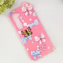 Infinix HOT 60 Pro 4G Soft Silicone Fancy Flowers And Butterfly design Mobile Back Case (Pink)