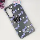 Samsung Galaxy A36|56 5G Soft Silicone Fancy Flowers And Butterfly design Mobile Back Case (Gray)