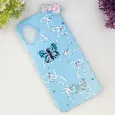 Samsung Galaxy A07 Soft Silicone Fancy Flowers And Butterfly design Mobile Back Case (Sky-Blue)