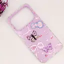 Tecno Spark 40 4G Soft Silicone Fancy Flowers And Butterfly design Mobile Back Case (Light Purple)