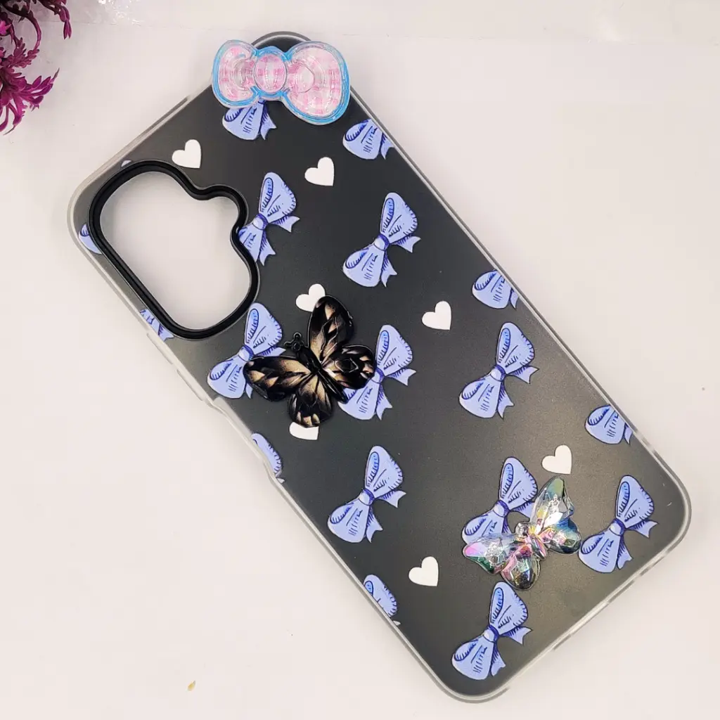 Infinix Smart 10|POP 10|Spark GO 2 Soft Silicone Fancy Flowers And Butterfly design Mobile Back Case (Gray)