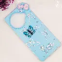 Tecno Spark 20 Pro Plus 4G Soft Silicone Fancy Flowers And Butterfly design Mobile Back Case (Sky-Blue) 