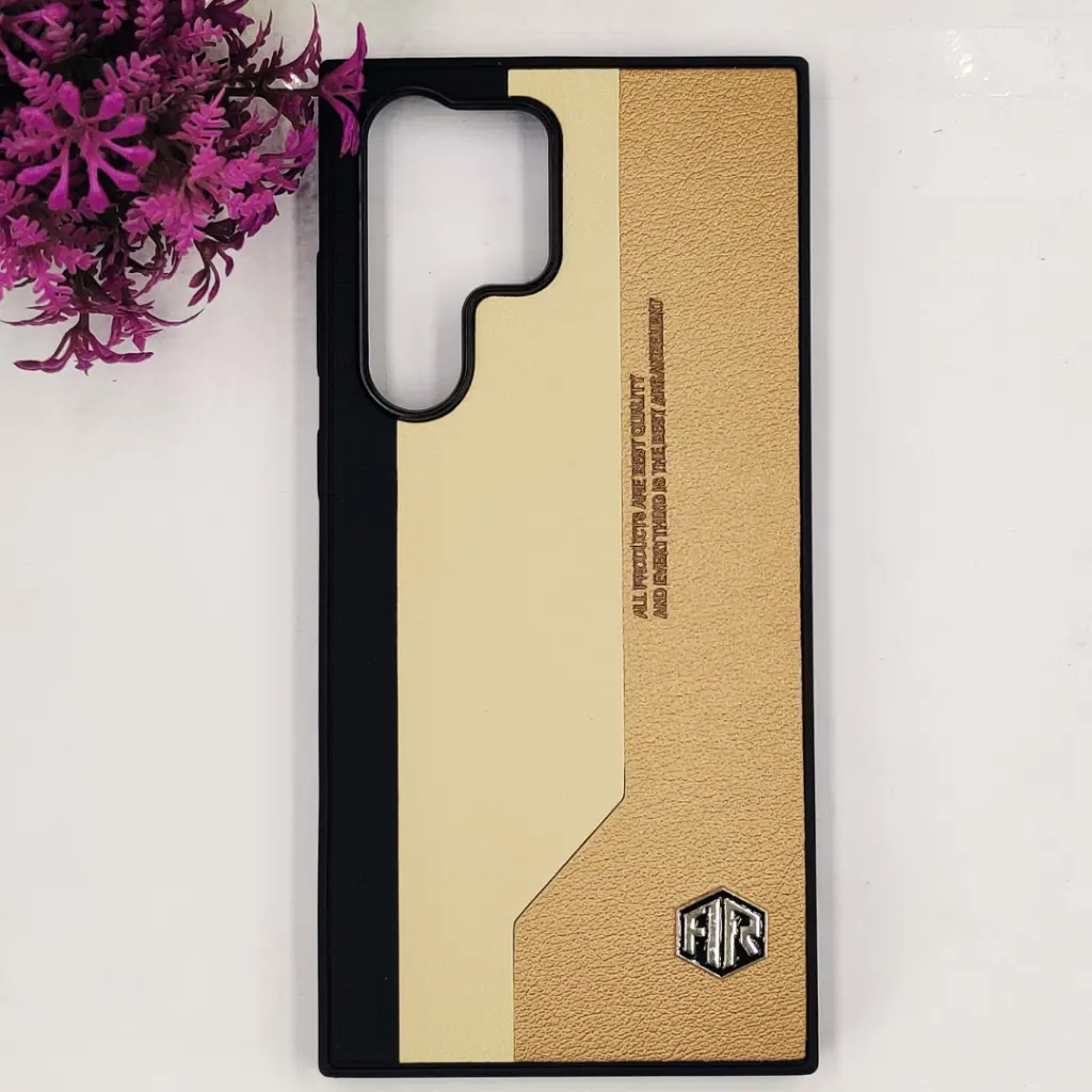 Samsung Galaxy S24 Ultra F1R Logo Dubble Tune Luxury Leather Feel Mobile Back Case   