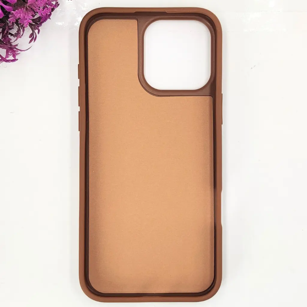 iPhone 16 Pro Max 3D PRADA Logo With Card Holder Back Case (Desert Titanium)