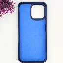 iPhone 13 Pro 3D Polo Leather Carbon Fiber Texture With Magsafe Wireless Charging Compatible Back Case (Navy Blue)
