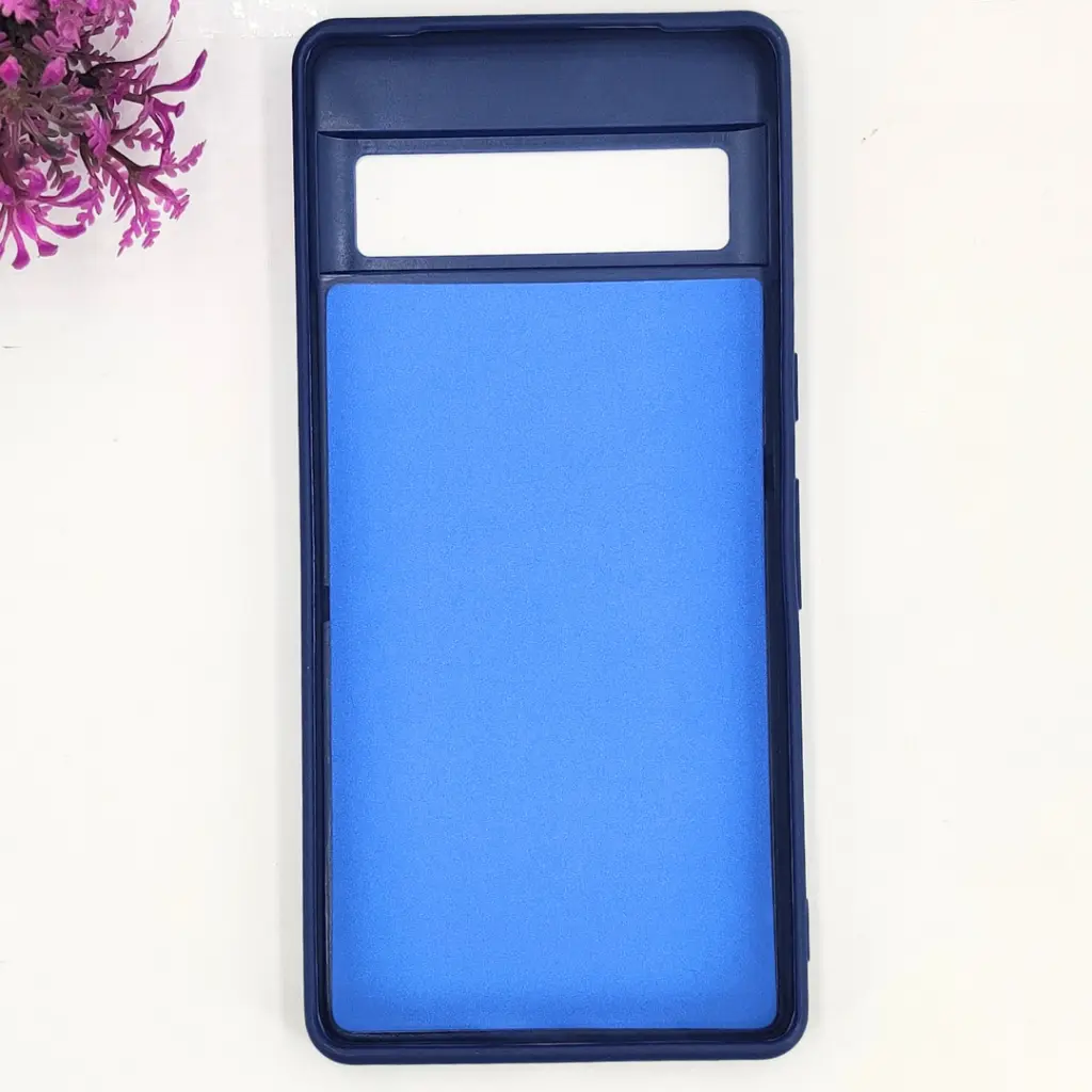 Google Pixel 7 Pro 3D Polo Leather Carbon Fiber Texture With Magsafe Wireless Charging Compatible Back Case (Navy Blue)