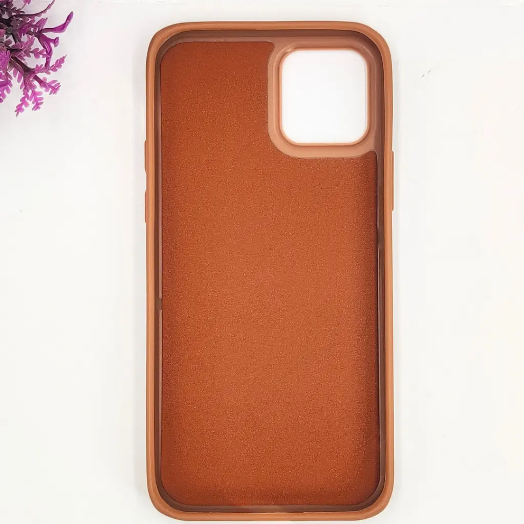 iPhone 12|iPhone 12 Pro 3D Polo Leather Carbon Fiber Texture With Magsafe Wireless Charging Compatible Back Case (Brown)