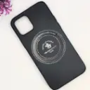 iPhone 12|iPhone 12 Pro 3D Polo Leather Carbon Fiber Texture With Magsafe Wireless Charging Compatible Back Case (Black)