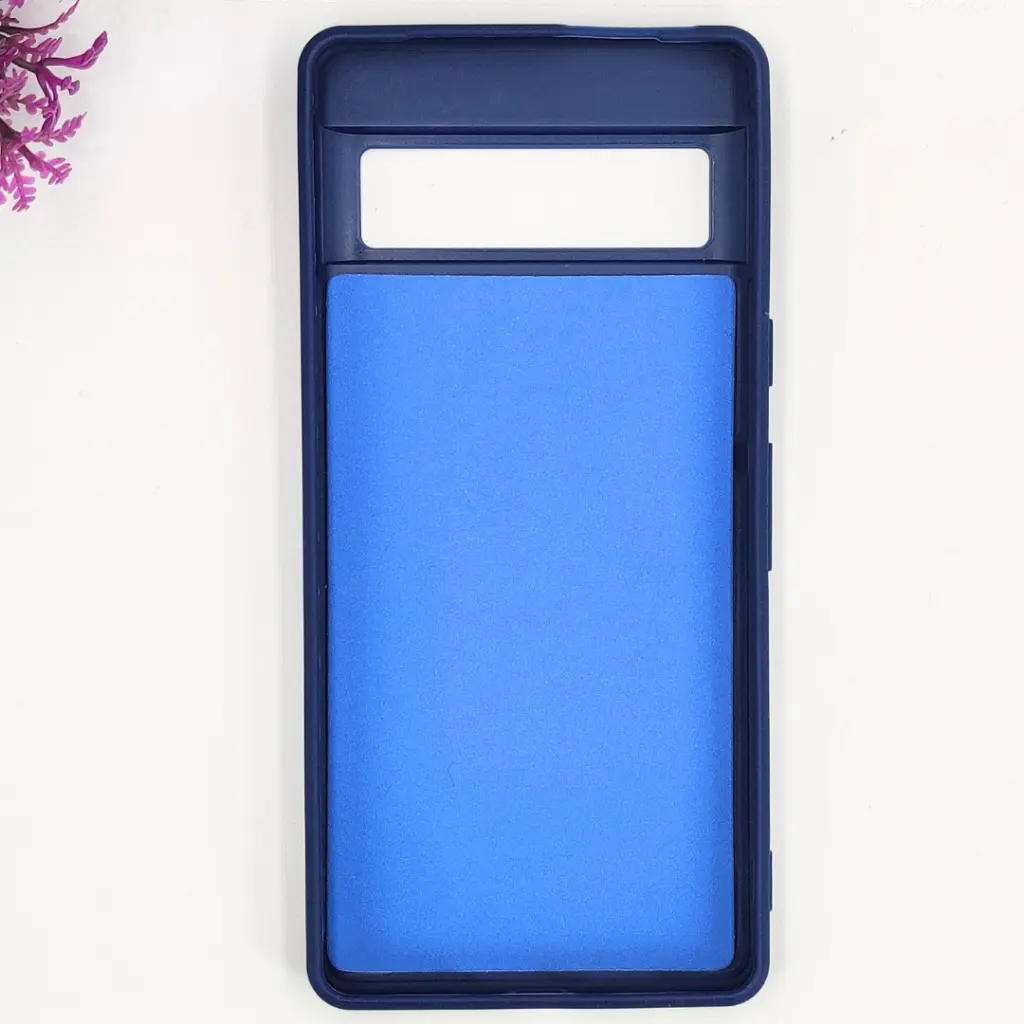 Google Pixel 7 3D Polo Leather Carbon Fiber Texture With Magsafe Wireless Charging Compatible Back Case (Navy Blue)