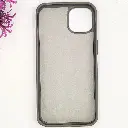 iPhone 13|iPhone 14 3D Polo Leather Carbon Fiber Texture With Magsafe Wireless Charging Compatible Back Case (Gray)