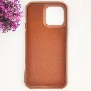 iPhone 14 Pro Max 3D Polo Leather Carbon Fiber Texture With Magsafe Wireless Charging Compatible Back Case (Brown)