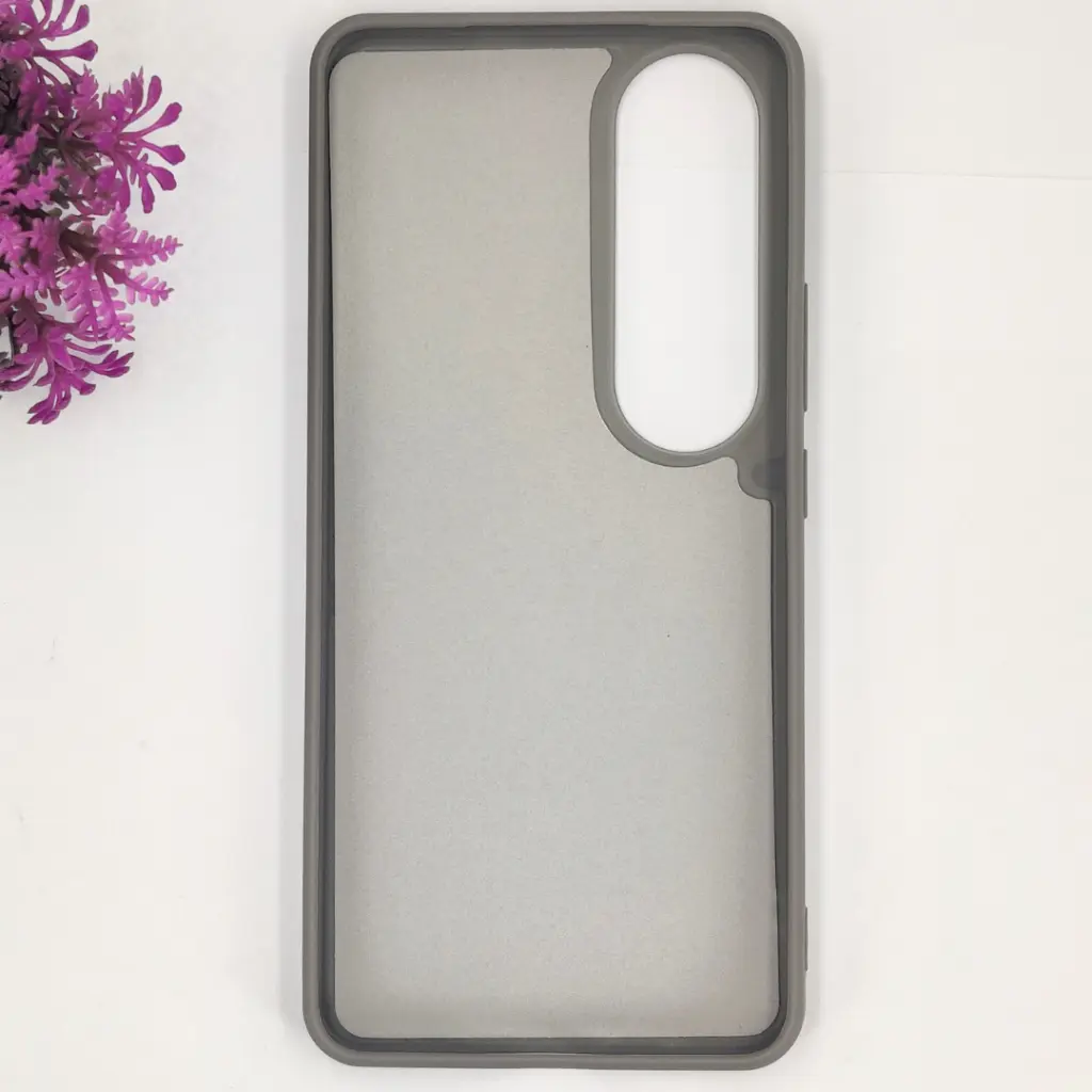 Vivo V50 Lite 4G|5G 3D Polo Leather Carbon Fiber Texture With Magsafe Wireless Charging Compatible Back Case (Gray)