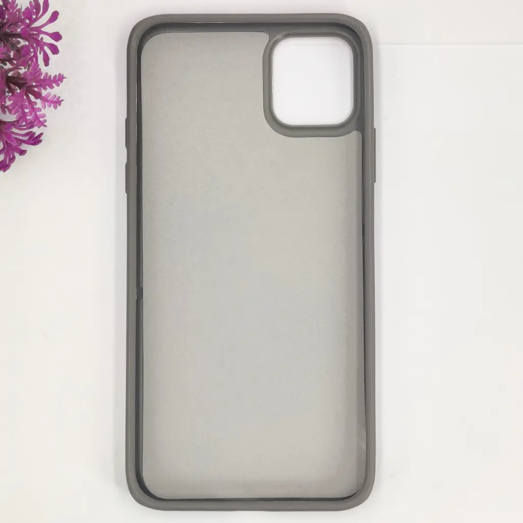 iPhone 11 Pro Max 3D Polo Leather Carbon Fiber Texture With Magsafe Wireless Charging Compatible Back Case (Gray)