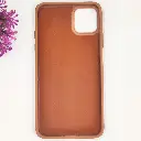 iPhone 11 Pro Max 3D Polo Leather Carbon Fiber Texture With Magsafe Wireless Charging Compatible Back Case (Brown)