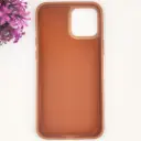 iPhone 12 Pro Max 3D Polo Leather Carbon Fiber Texture With Magsafe Wireless Charging Compatible Back Case (Brown)