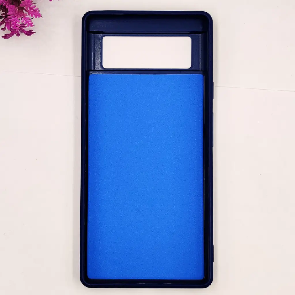 Google Pixel 6 3D Polo Leather Carbon Fiber Texture With Magsafe Wireless Charging Compatible Back Case (Navy Blue)